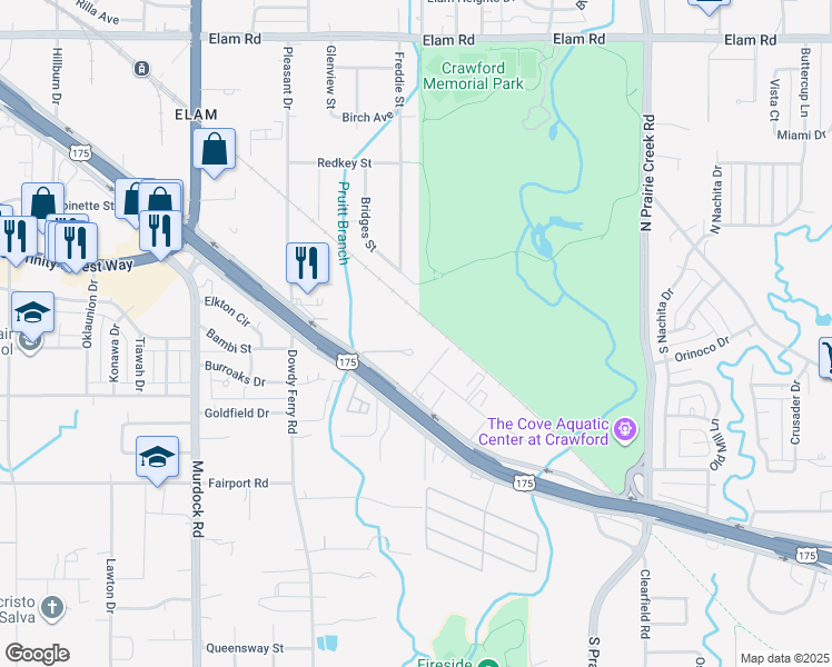 map of restaurants, bars, coffee shops, grocery stores, and more near in Dallas