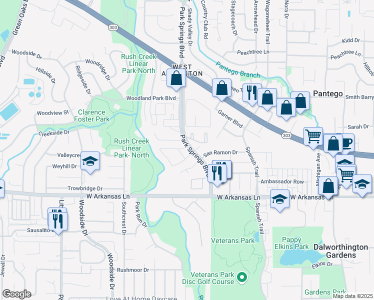 map of restaurants, bars, coffee shops, grocery stores, and more near 4000 Hamilton Circle in Arlington