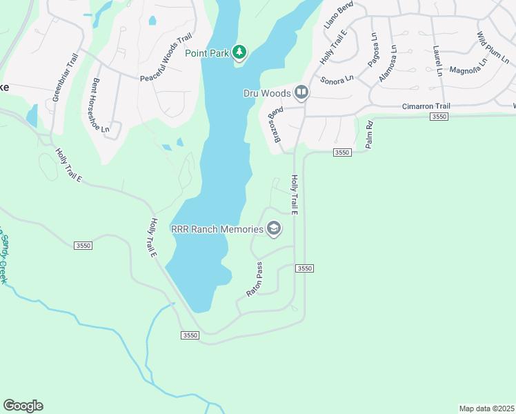 map of restaurants, bars, coffee shops, grocery stores, and more near 9504 Alpine Bend in Holly Lake Ranch