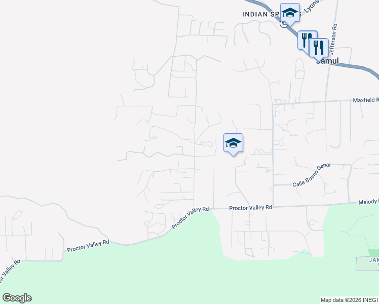 map of restaurants, bars, coffee shops, grocery stores, and more near 2920 Pioneer Way in Jamul