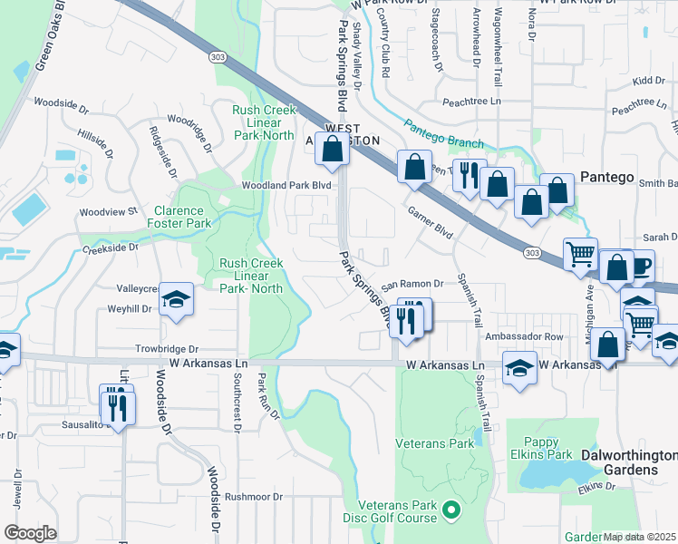 map of restaurants, bars, coffee shops, grocery stores, and more near 4000 Hamilton Circle in Arlington