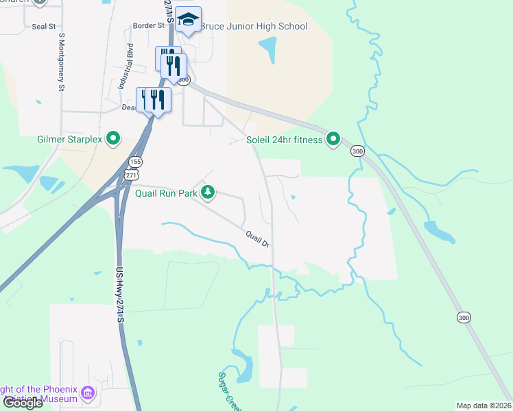 map of restaurants, bars, coffee shops, grocery stores, and more near 205 Red Pheasant Drive in Gilmer