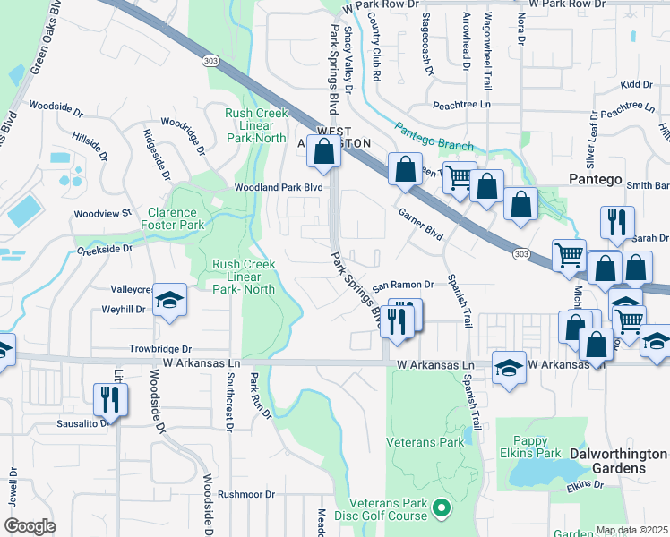map of restaurants, bars, coffee shops, grocery stores, and more near 4000 Hamilton Circle in Arlington