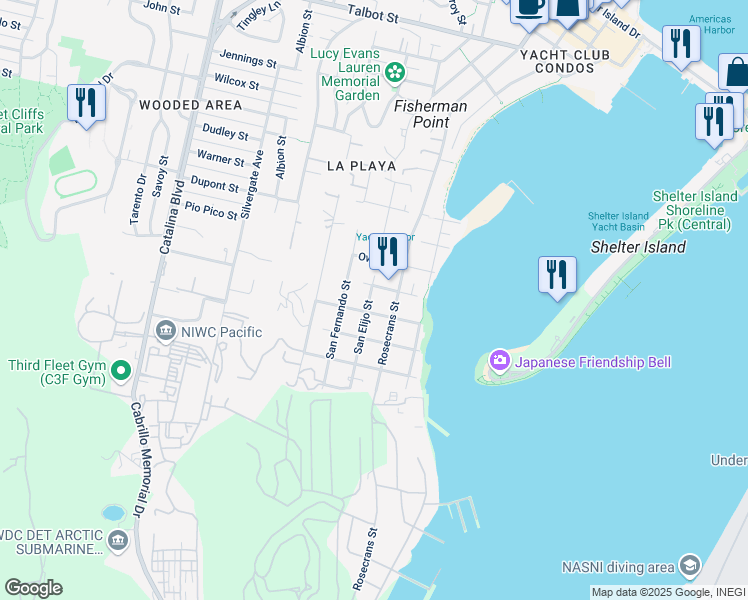 map of restaurants, bars, coffee shops, grocery stores, and more near 475 San Elijo Street in San Diego