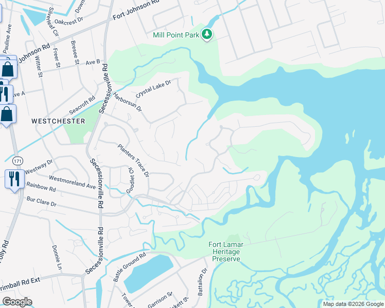 map of restaurants, bars, coffee shops, grocery stores, and more near 1277 Stiles Bee Avenue in Charleston