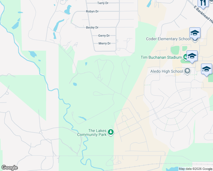 map of restaurants, bars, coffee shops, grocery stores, and more near 1500 Jenkins Road in Aledo