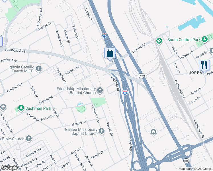 map of restaurants, bars, coffee shops, grocery stores, and more near 3823 Le May Avenue in Dallas