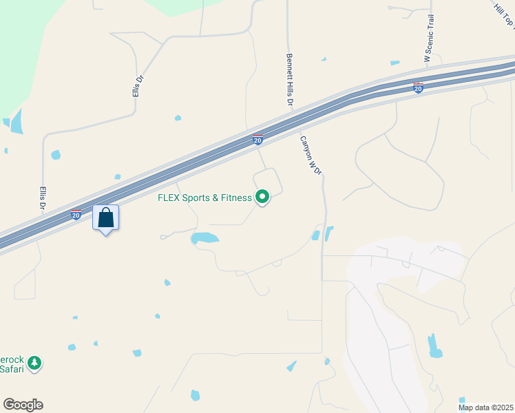map of restaurants, bars, coffee shops, grocery stores, and more near 4800 Quanah Hill Road in Weatherford