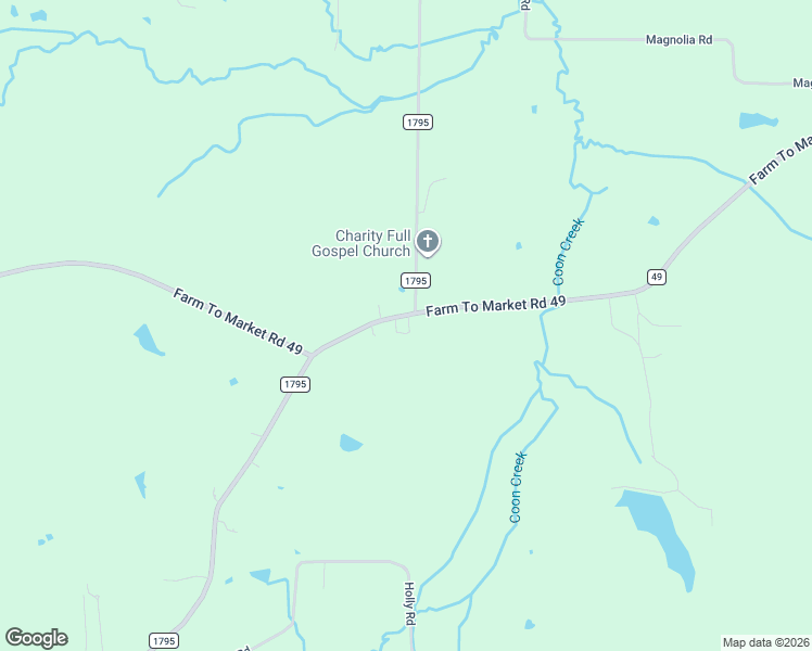 map of restaurants, bars, coffee shops, grocery stores, and more near 6393 Farm to Market 49 in Gilmer