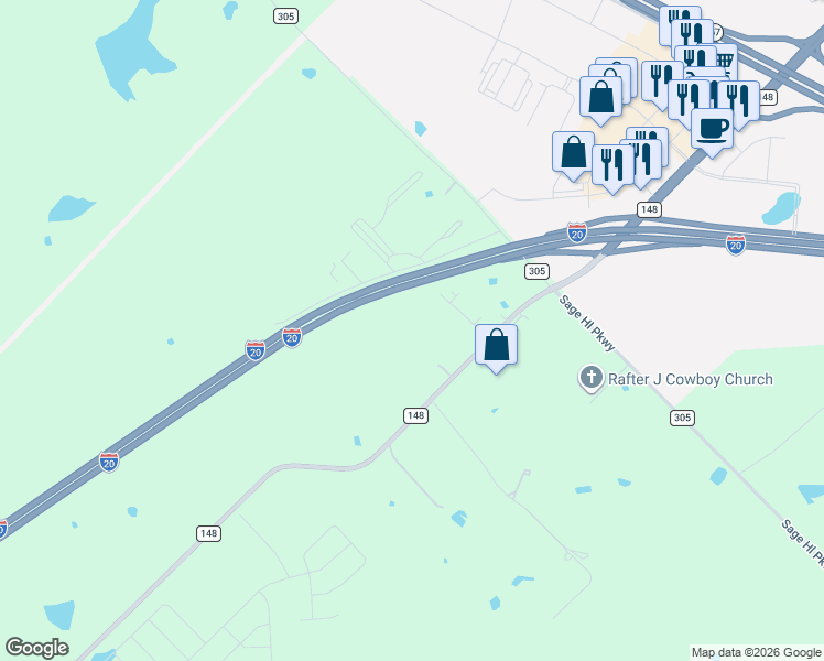 map of restaurants, bars, coffee shops, grocery stores, and more near 11157 North Fm 148 in Terrell