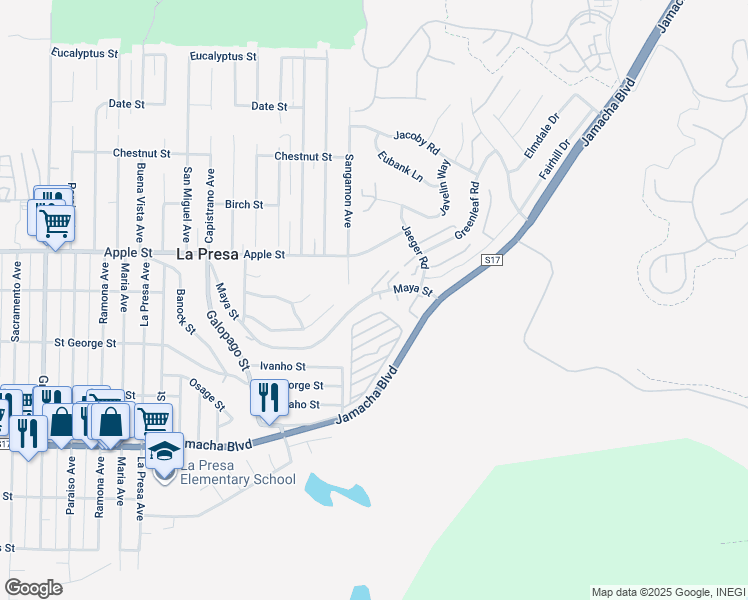 map of restaurants, bars, coffee shops, grocery stores, and more near 920 Solandra Lane in Spring Valley