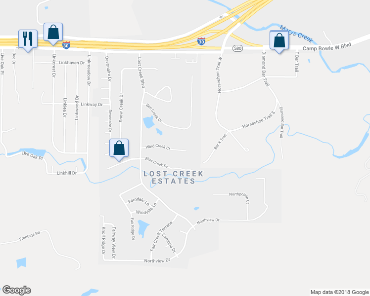 map of restaurants, bars, coffee shops, grocery stores, and more near 11600 Wind Creek Court in Aledo
