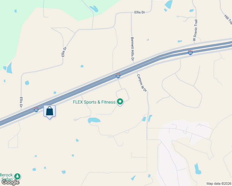 map of restaurants, bars, coffee shops, grocery stores, and more near 4800 Quanah Hill Road in Weatherford