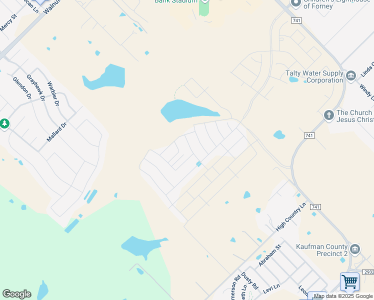 map of restaurants, bars, coffee shops, grocery stores, and more near 12139 Lewis Circle in Forney