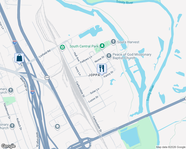 map of restaurants, bars, coffee shops, grocery stores, and more near 7959 Trojan Street in Dallas