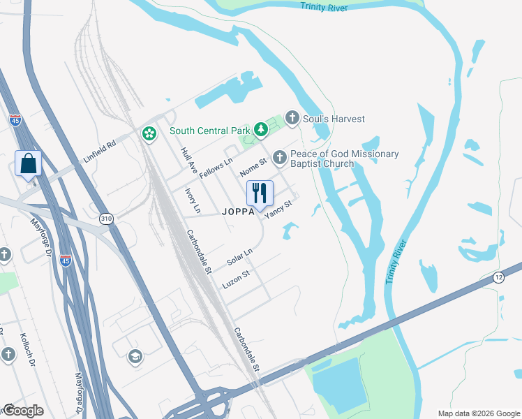 map of restaurants, bars, coffee shops, grocery stores, and more near 4708 Burma Road in Dallas