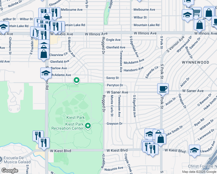map of restaurants, bars, coffee shops, grocery stores, and more near 1642 Perryton Drive in Dallas