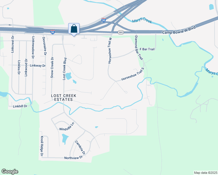 map of restaurants, bars, coffee shops, grocery stores, and more near 510 Bar X Trail in Aledo