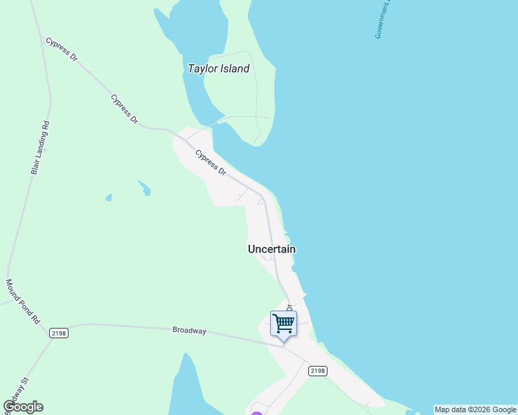 map of restaurants, bars, coffee shops, grocery stores, and more near 724 Cypress Drive in Karnack