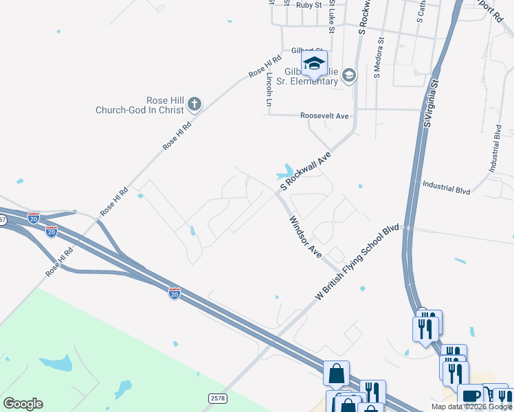 map of restaurants, bars, coffee shops, grocery stores, and more near 100 Still Glen Drive in Terrell