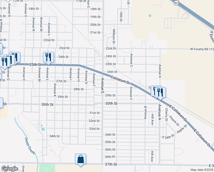 map of restaurants, bars, coffee shops, grocery stores, and more near 400-498 27th Street in Snyder