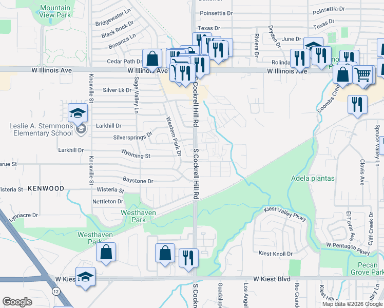 map of restaurants, bars, coffee shops, grocery stores, and more near 4369 Wyoming Street in Dallas