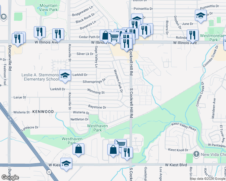 map of restaurants, bars, coffee shops, grocery stores, and more near 4533 Wyoming Street in Dallas