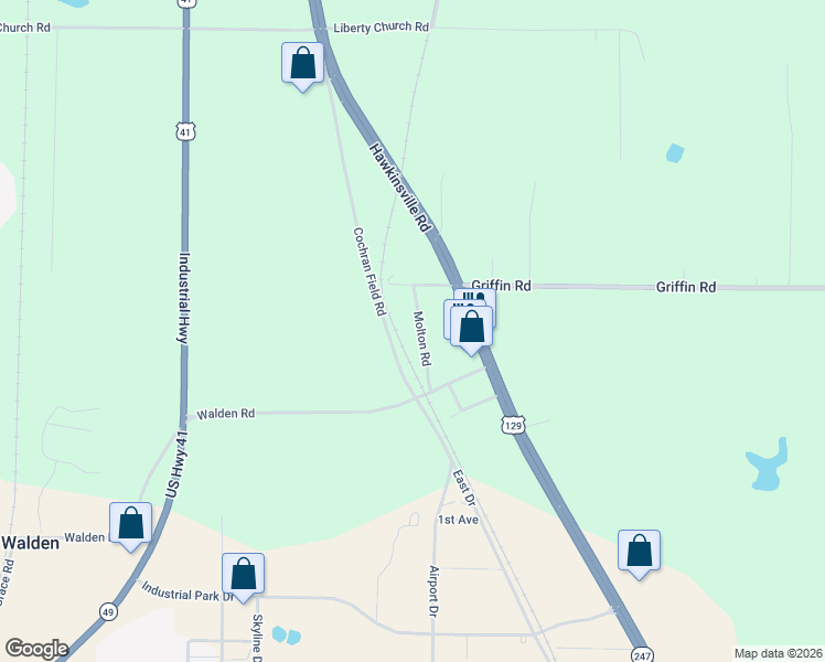 map of restaurants, bars, coffee shops, grocery stores, and more near 7149 Molton Road in Macon