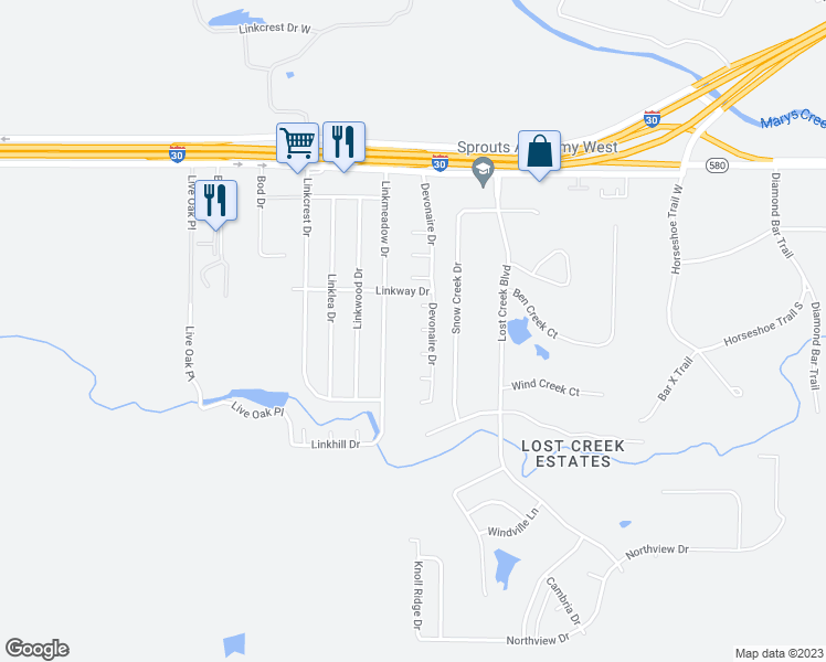 map of restaurants, bars, coffee shops, grocery stores, and more near 11913 Morven Court in Aledo