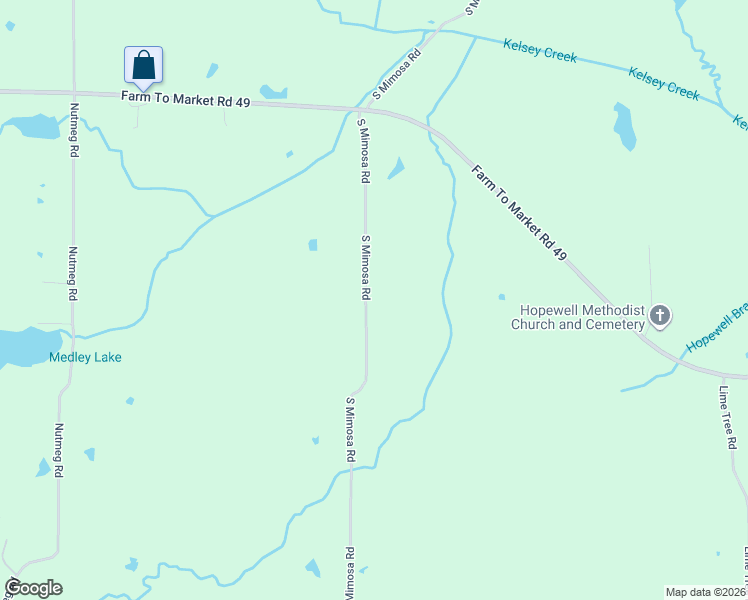 map of restaurants, bars, coffee shops, grocery stores, and more near 3000-3432 South Mimosa Road in Gilmer