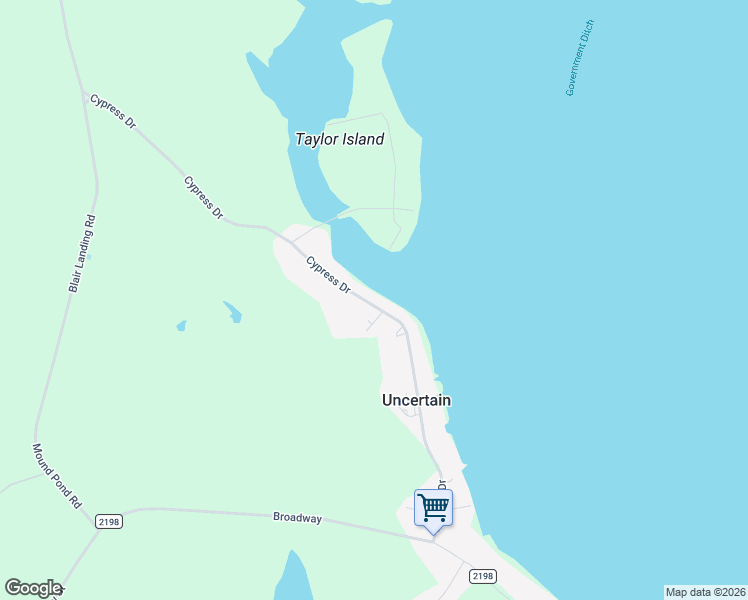 map of restaurants, bars, coffee shops, grocery stores, and more near 724 Cypress Dr in Karnack