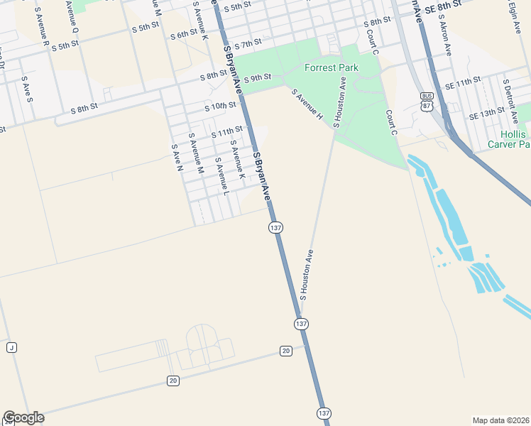 map of restaurants, bars, coffee shops, grocery stores, and more near 1500 South Bryan Avenue in Lamesa