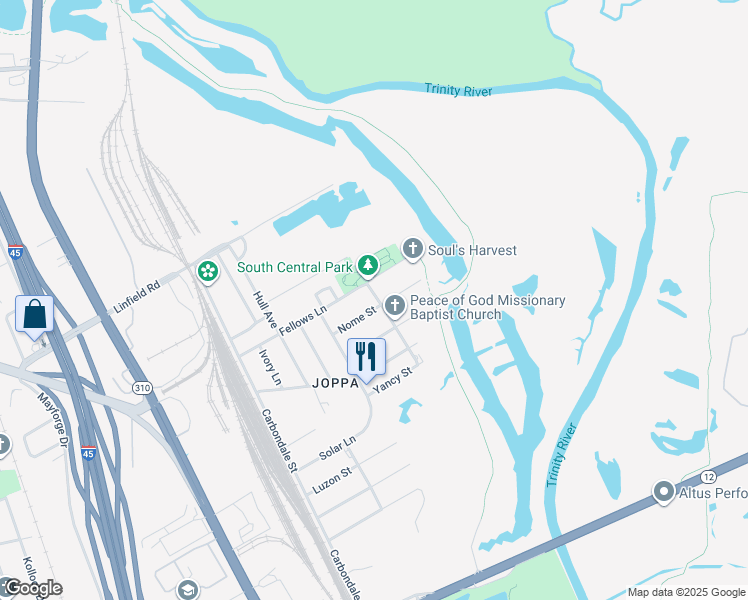 map of restaurants, bars, coffee shops, grocery stores, and more near 4756 Fellows Lane in Dallas