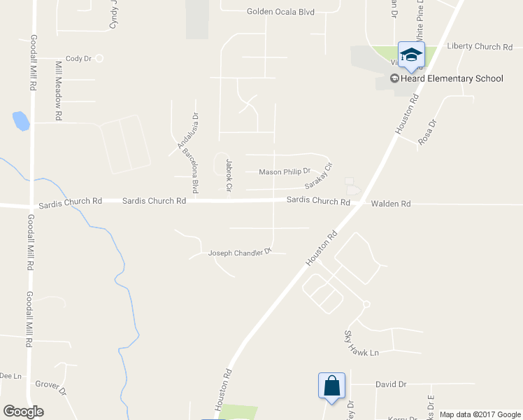 map of restaurants, bars, coffee shops, grocery stores, and more near 4120 Sardis Church Rd in Macon