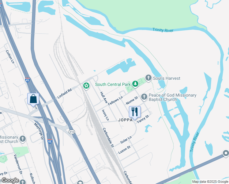 map of restaurants, bars, coffee shops, grocery stores, and more near 4640 Stokes Street in Dallas