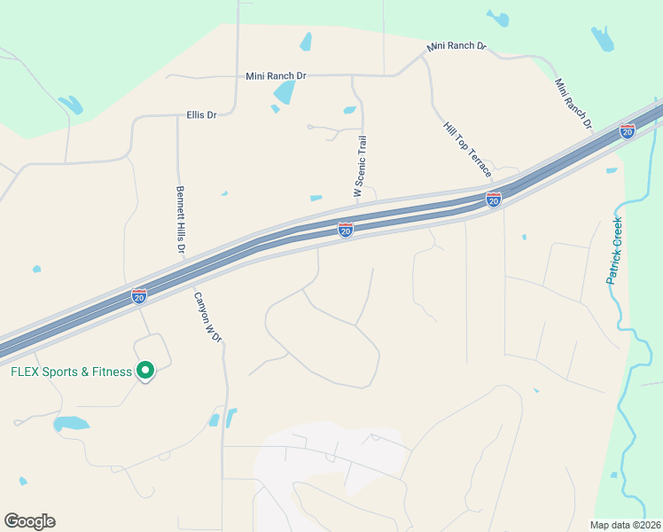 map of restaurants, bars, coffee shops, grocery stores, and more near 101 Trail Ridge in Weatherford