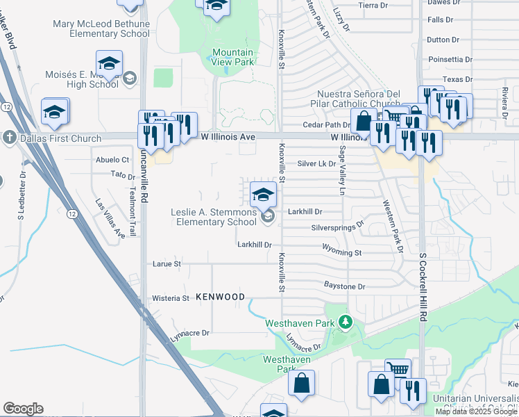map of restaurants, bars, coffee shops, grocery stores, and more near 1308 Queretaro Plaza in Dallas