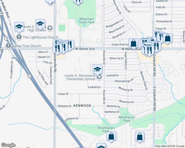map of restaurants, bars, coffee shops, grocery stores, and more near 1308 Queretaro Plaza in Dallas