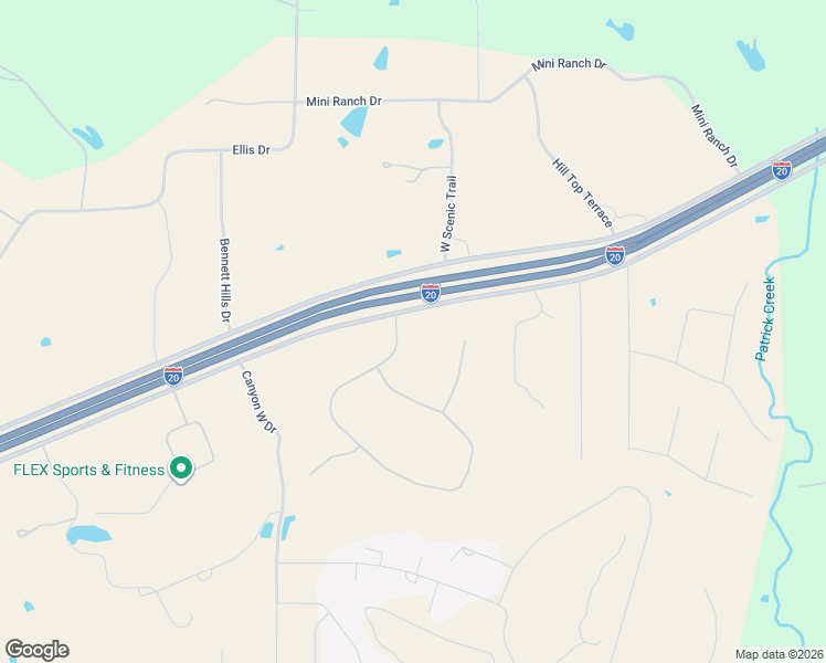 map of restaurants, bars, coffee shops, grocery stores, and more near 101 Trail Ridge in Weatherford