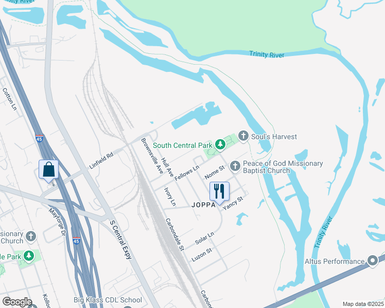 map of restaurants, bars, coffee shops, grocery stores, and more near 4708 Stokes Street in Dallas