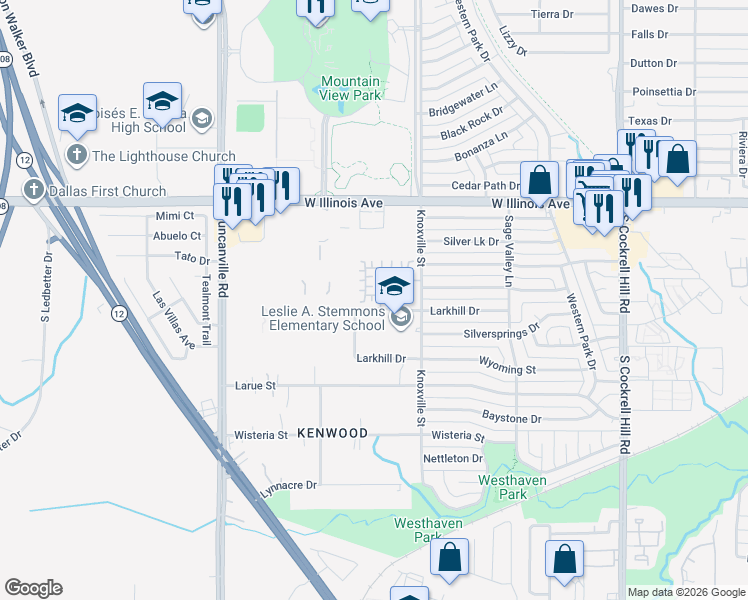 map of restaurants, bars, coffee shops, grocery stores, and more near 1308 Queretaro Plaza in Dallas