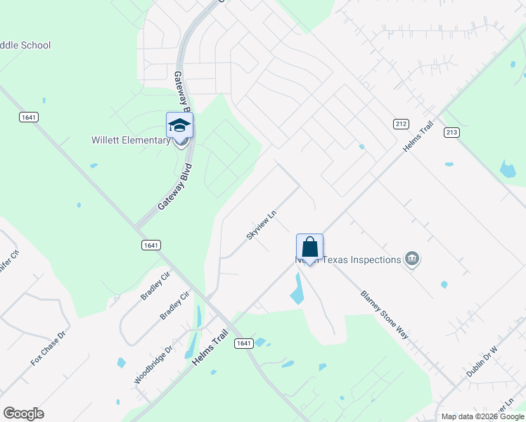 map of restaurants, bars, coffee shops, grocery stores, and more near 13254 Clearview Drive in Forney