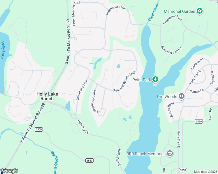 map of restaurants, bars, coffee shops, grocery stores, and more near 772 Peaceful Woods Trail in Holly Lake Ranch