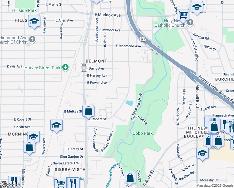 map of restaurants, bars, coffee shops, grocery stores, and more near 1777 Mable Court in Fort Worth