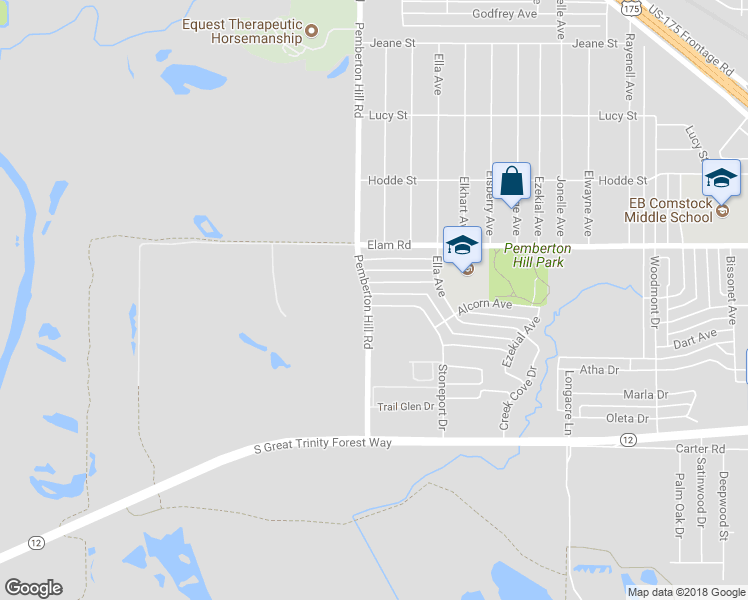 map of restaurants, bars, coffee shops, grocery stores, and more near 384 Stoneport Drive in Dallas