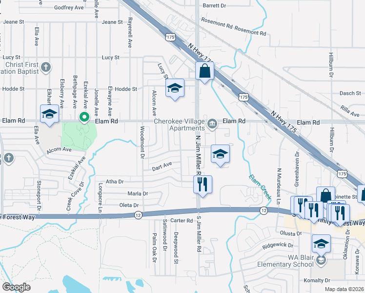 map of restaurants, bars, coffee shops, grocery stores, and more near 415 Bissonet Avenue in Dallas