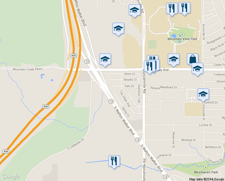 map of restaurants, bars, coffee shops, grocery stores, and more near 2507 Sarita Ct in Dallas