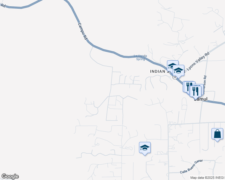 map of restaurants, bars, coffee shops, grocery stores, and more near 13585 Vista Sage Lane in Jamul