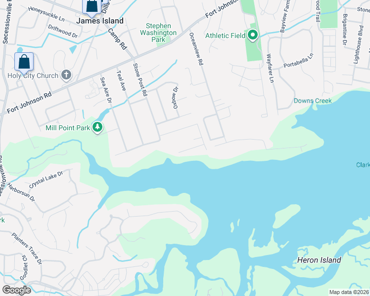 map of restaurants, bars, coffee shops, grocery stores, and more near 1154 Cottage Road in Charleston