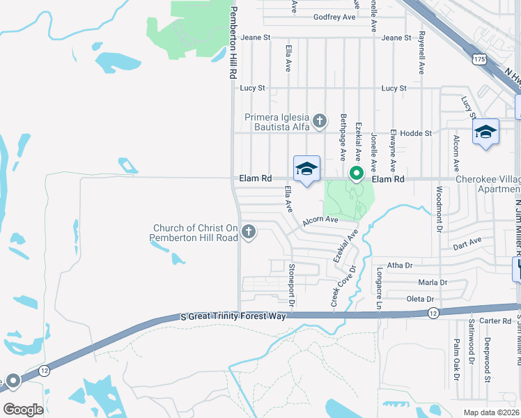 map of restaurants, bars, coffee shops, grocery stores, and more near 344 Stoneport Drive in Dallas